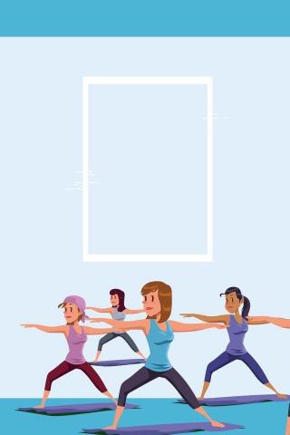 Vector Flat Cartoon Hand Drawn Fitness Exercise Background