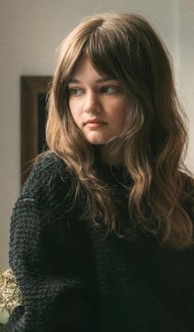 American Actress Ciara Bravo In A Black Sweater Desktop Wallpaper
