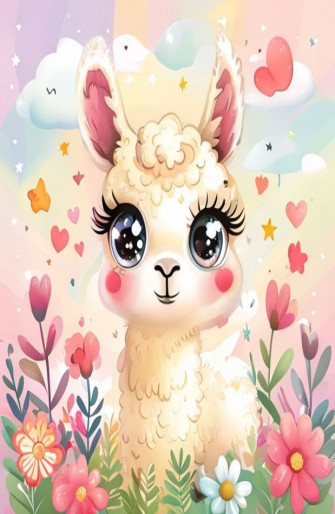 Kawaii Llama Wallpaper