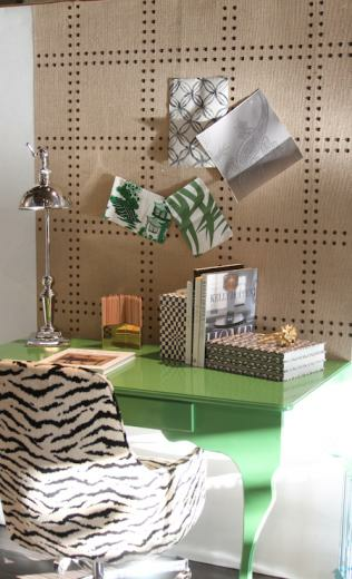 Phillip Jeffries Rivets Wallpaper Contemporary Den Library Office