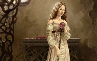 Fantasy Girl White Dress Desktop Pc And Mac Wallpaper
