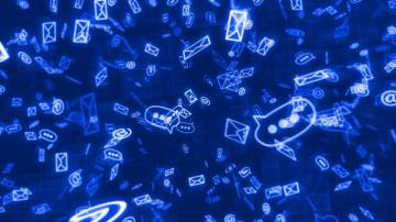Social Media Messaging On A Dark Blue Background Sms E Mail Chat