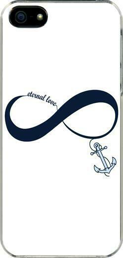 White Navy Blue Eternal Love Infinity Symbol With Anchor On iPhone