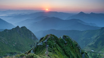 Nature Landscape Mountains Trees Forest Sunset Mist Wallpaper HD