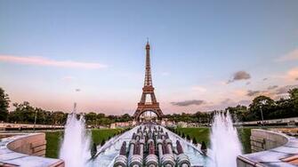 Wallpaper Eiffel Tower Paris Gold Evening France