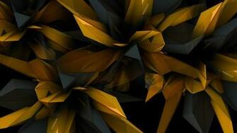 Abstract Grey And Gold Shapes Desktop Wallpaper