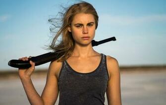 Wallpaper Look Pose Weapons Hair Actress Blonde The Series