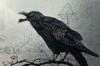 Drawing Black Raven Wallpaper iPhone Wallpaperlepi