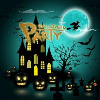Haunted House Pumpkin Bat Background Attrractive Wallpaper W X3 H M