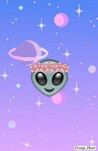 Alien Amazing Background Emoji Flower Crown Galaxy Girl