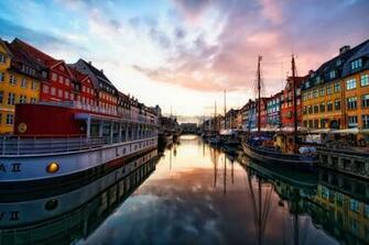 Sunset At Nyhavn Copenhagen Denmark