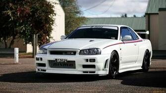 Nissan Skyline R34 Supercar Tuning White Wallpaper