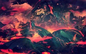 Cg Digital Art Lava Landscapes Psychedelic Fire Wallpaper