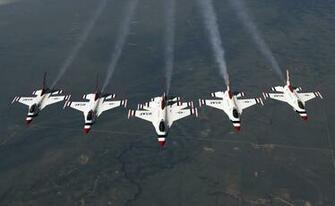 F16 Falcon Thunderbird Formation Aircraft Wallpaper More