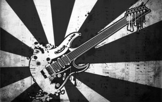 Black And White Guitar Music Wallpaper In Resolution