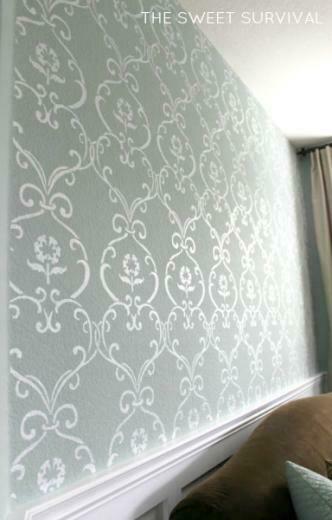 The Sweet Survival My Faux Wallpaper Accent Wall Tutorial