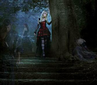 Haunted Forest Alone Lady Blue