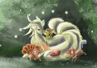 Ninetails And Vulpix By Owlvortex
