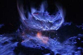 Blue Lava From Indonesian Volcano Pictures