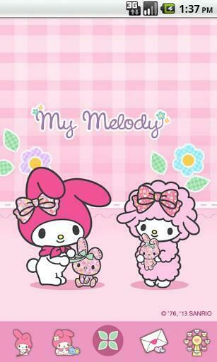 Bigger My Melody Rabbit Doll Theme For Android Screenshot