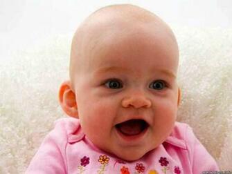 Baby Girl In Pink Big Smile Cute Wallpaper
