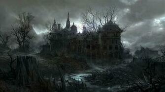 Halloween Dark Haunted House Spooky Wallpaper Background