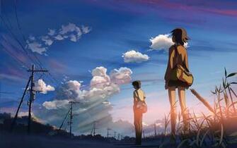 Anime Love Couple Manga Country Field Blue Sky Art HD Wallpaper