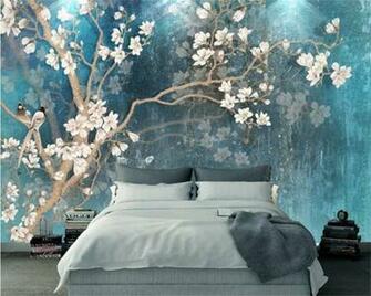 Beibehang Wallpaper Murals Vintage Hand Painted Magnolia Flower