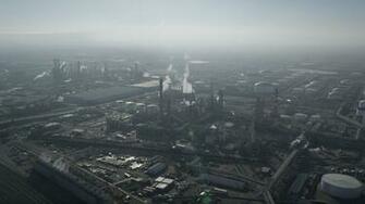 5k Stock Footage Aerial Video Approach And Fly Over An Oil