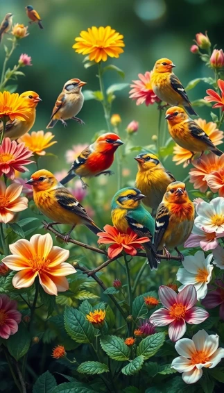 Finches Wallpaper