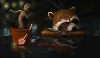 Wallpaper Guardians Of The Galaxy Raccoon Rocket Groot
