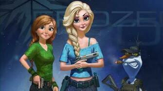 HD Wallpepr Frozen Elsa Of Arendelle Agent Gun Art