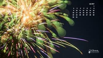 July Calendar Desktop Wallpaper Fireworks Picture Michigan