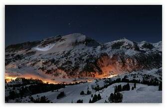 Beautiful Night Winter HD Desktop Wallpaper Widescreen High