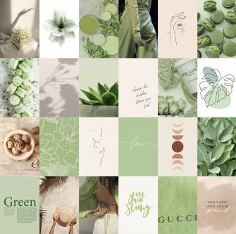 Plant Aesthetic Colors Collage Green Wallpaper