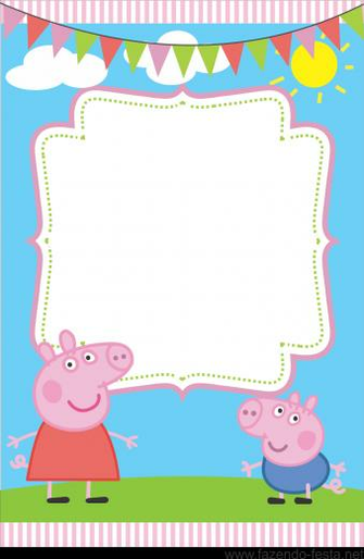 Da Peppa Pig Para Anivers Rios Convite Imprimir