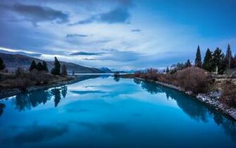Blue Mountains Lake Landscape Wallpaper