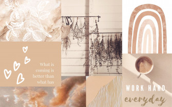 Macbook Neutral Background Collage Wallpaper Cute