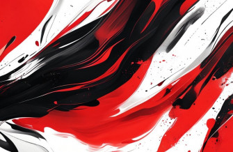 Red Black White Abstract Wallpaper