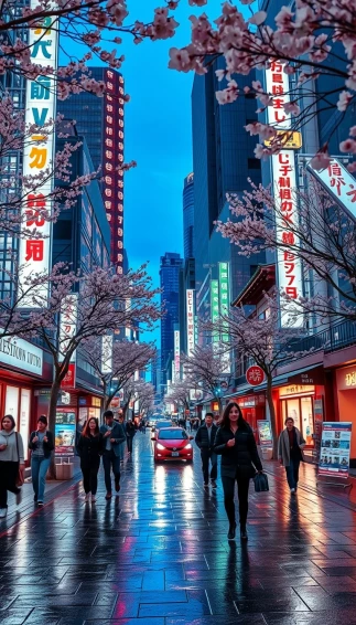 Tokyo Street Scene Wallpaper