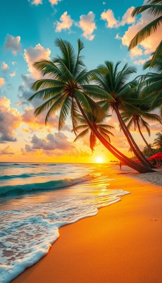 Tropical Beach Phone Wallpaper