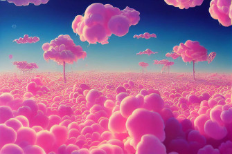 Pink Cotton Candy Clouds Wallpaper