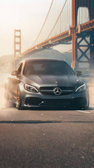 Mercedes iPhone X Bridge Wallpaper