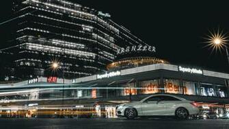 Wallpaper Car Night City Street Lights