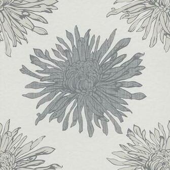 Glam Chrysanthemum Floral Grey Silver Wallpaper By Rasch