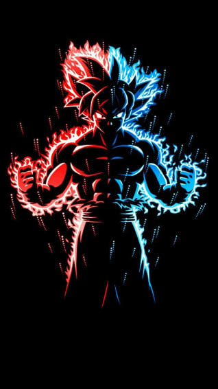 Half God Blue Goku Dragon Ball Art Anime