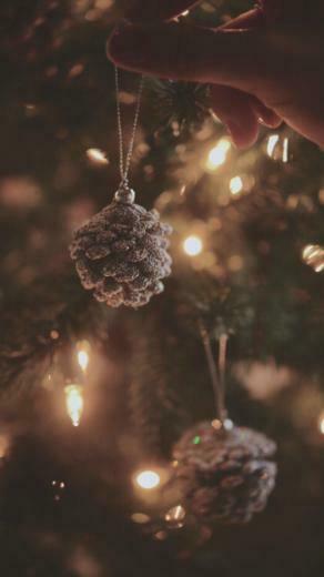 Decorating Christmas Tree Pine Cones iPhone Wallpaper HD
