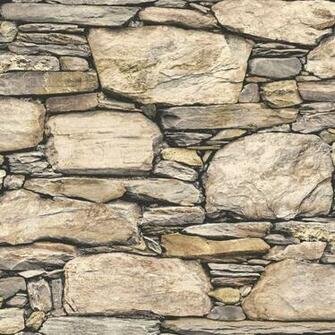 Nuwallpaper Brown Hadrian Stone Wall Peel And Stick Wallpaper
