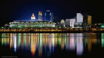 Wallpaper Night River Ohio Lighting Desktop