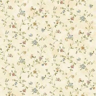 Cream Antique Floral Vine Wallpaper Rustic Country Primitive